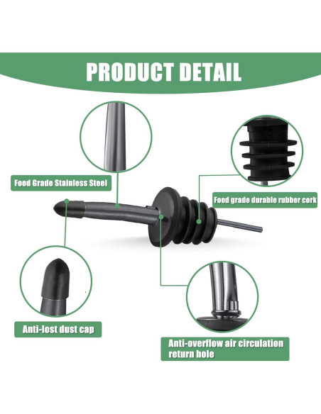 Juego de Vertedores de Licor WAFJAMF 6 Pcs Acero Inoxidable