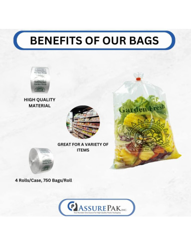 Rollos de Bolsas Transparentes Retail Bags Direct - 3000 Unidades - 38x51cm