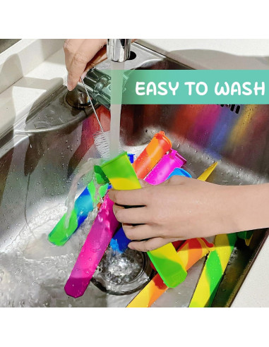 6 Moldes de Silicona para Paletas SAYAYA - Color Mezclado