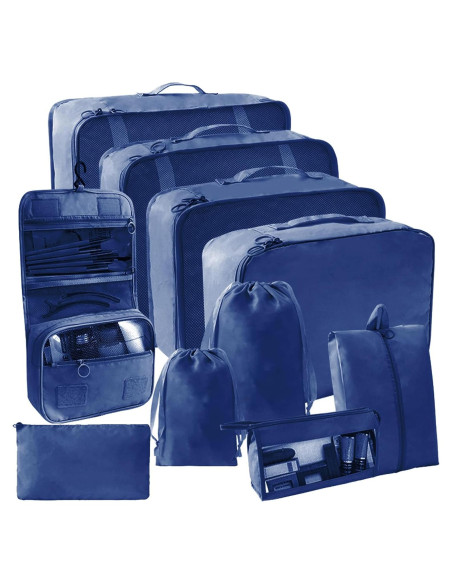 Set de 10 Cubos de Empaque SLMT para Maletas - Azul Marino