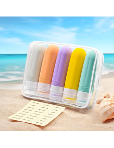 Set de 5 Botellas de Silicona Reutilizables XMOSNZ 85g A Prueba de Fugas 2