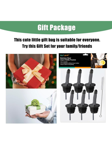 Juego de Vertedores de Licor WAFJAMF 6 Pcs Acero Inoxidable