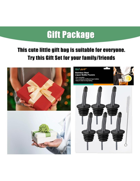 Juego de Vertedores de Licor WAFJAMF 6 Pcs Acero Inoxidable