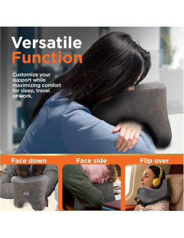 Almohada de Viaje BLACK+DECKER Espuma de Memoria 28x24cm