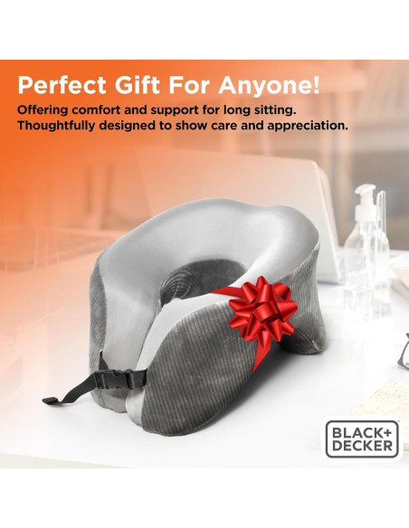 Almohada de Viaje BLACK+DECKER Espuma de Memoria 28x24cm