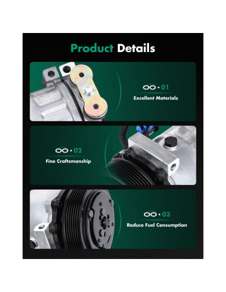 Compresor de AC SCITOO para Dodge Dakota/Durango/Ram 2002-2003