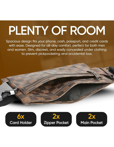 Billetera de Viaje TravaLux con Bloqueo RFID - Marrón