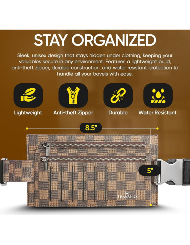 Billetera de Viaje TravaLux con Bloqueo RFID - Marrón