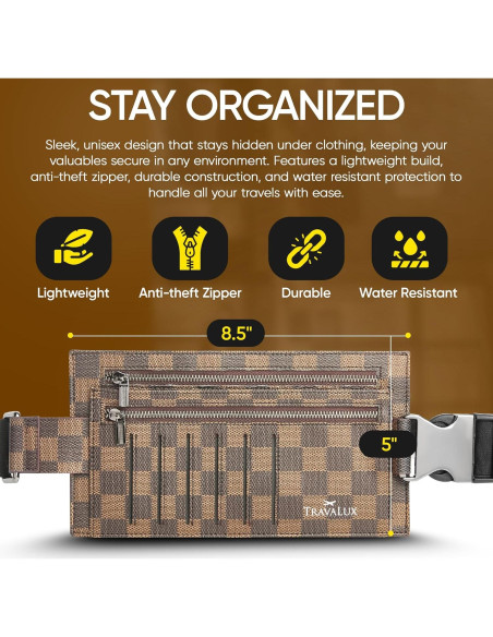 Billetera de Viaje TravaLux con Bloqueo RFID - Marrón