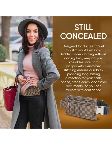 Billetera de Viaje TravaLux con Bloqueo RFID - Marrón