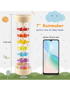Palo de Lluvia LOOIKOOS 20.73 cm Juguete Montessori Bebés 6-12 meses 2