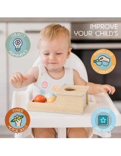 Caja de Permanencia de Objetos Montessori Mama - Juguete de Madera para Bebés 6-12 Meses 2