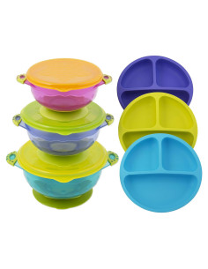 Set de Platos y Cuencos de Silicona EVLA para Bebés - Irrompibles