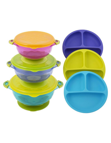 Set de Platos y Cuencos de Silicona EVLA para Bebés - Irrompibles