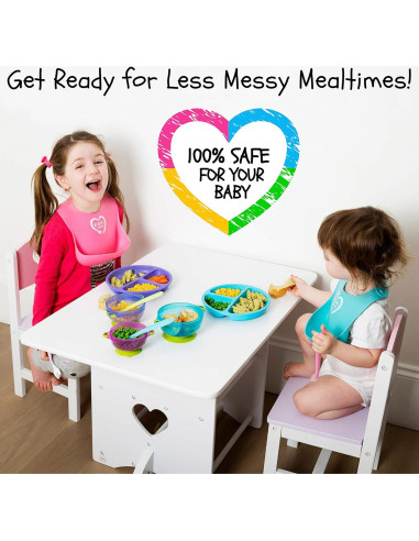 Set de Platos y Cuencos de Silicona EVLA para Bebés - Irrompibles