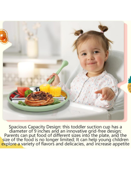 Plato Antideslizante de Acero Inoxidable Nuogo 9" - 2 Piezas