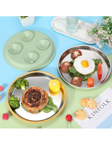 Plato Antideslizante de Acero Inoxidable Nuogo 9" - 2 Piezas