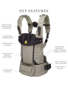 Portabebés Ergonómico LÍLLÉbaby Serenity 6-en-1 Gris Sombra 2