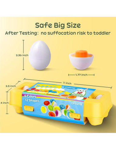 Juguetes de Huevos CPSYUB 12 PCS Montessori para Niños