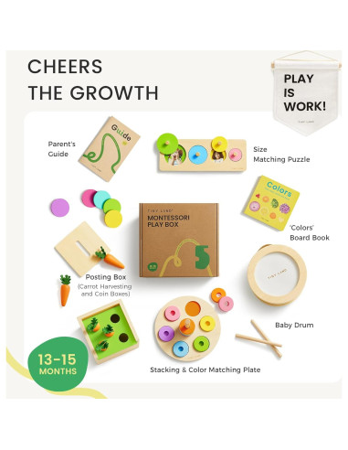Juego Montessori Tiny Land 7 en 1 para Bebé 13-15 Meses