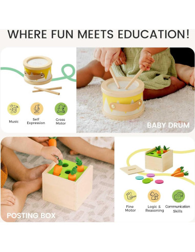 Juego Montessori Tiny Land 7 en 1 para Bebé 13-15 Meses