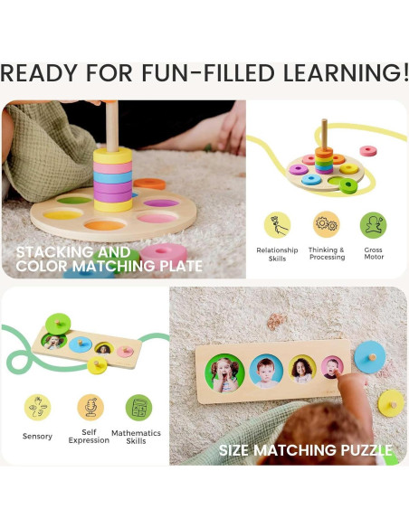 Juego Montessori Tiny Land 7 en 1 para Bebé 13-15 Meses