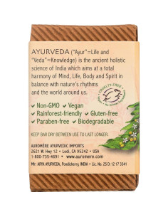 Jabón Ayurvédico Auromere Neem-Vainilla Ecológico 2 Piezas 2