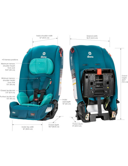 Asiento de Auto Convertible Diono Radian 3R Hielo Azul Razz