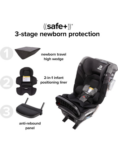 Asiento de Auto Convertible Diono Radian 3RXT SafePlus Max - Tormenta Negra