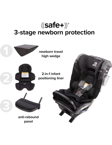 Asiento de Auto Convertible Diono Radian 3RXT SafePlus Max - Tormenta Negra