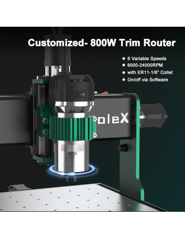 Router CNC 3060-Evo Max AnoleX, 800W, Área 287x600mm