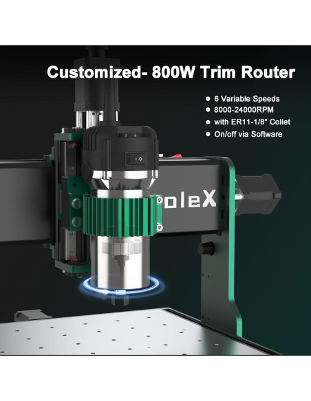 Router CNC 3060-Evo Max AnoleX, 800W, Área 287x600mm
