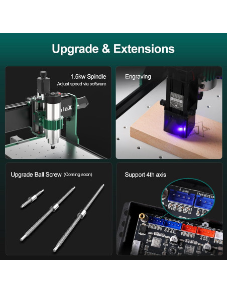 Router CNC 3060-Evo Max AnoleX, 800W, Área 287x600mm