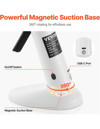 Pistola de Pegamento Caliente Inalámbrica VEVOR 2200mAh