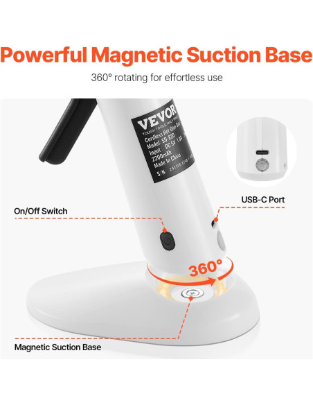 Pistola de Pegamento Caliente Inalámbrica VEVOR 2200mAh