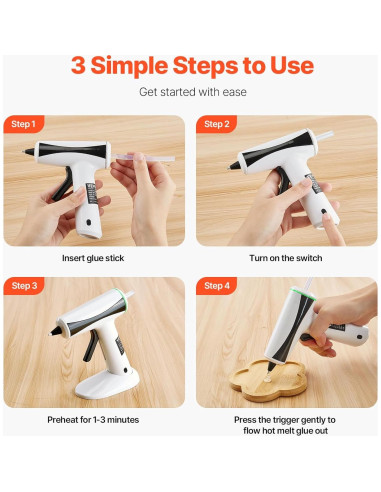 Pistola de Pegamento Caliente Inalámbrica VEVOR 2200mAh