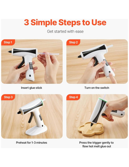 Pistola de Pegamento Caliente Inalámbrica VEVOR 2200mAh