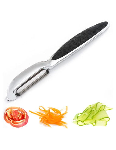 Pelador de Verduras NewGF en I, Acero Inoxidable, 10.16 cm