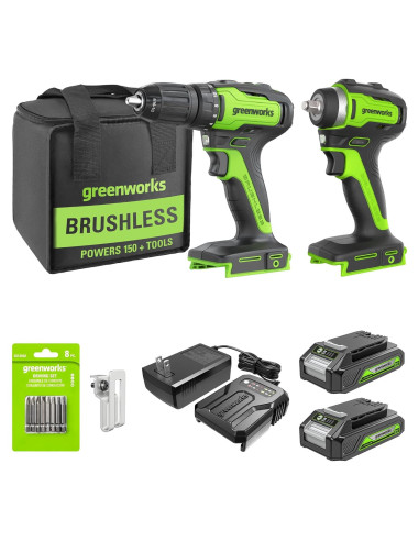 Kit de Herramientas Inalámbricas Greenworks 24V 2 Piezas