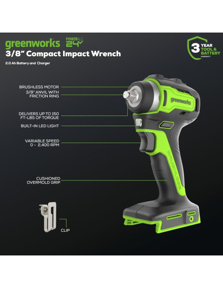 Kit de Herramientas Inalámbricas Greenworks 24V 2 Piezas