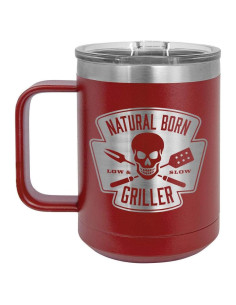 Taza de Café Aislada 15 oz Natural Born Griller Marrón