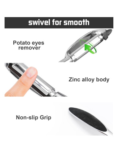 Pelador de Verduras NewGF en I, Acero Inoxidable, 10.16 cm