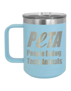 Taza de Café Aislada 15 oz BBQ Fans Azul Claro con Tapa