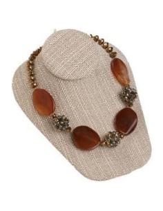 Juego de 4 Expositores de Joyería de Lino SS - Collares, Anillos, Pulseras