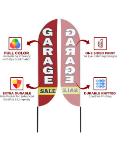 Bandera de Pluma Mavis Print 350 cm para Venta de Garaje 2