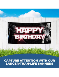 Banner de Cumpleaños Star Wars BCB Print 1.22x0.61m HD 2