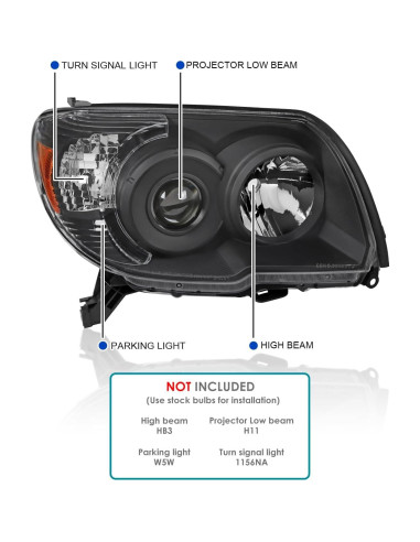Faros Proyector Negros SPEC-D Tuning para Toyota 4Runner 2006-2009