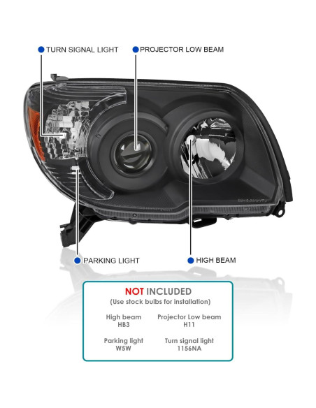 Faros Proyector Negros SPEC-D Tuning para Toyota 4Runner 2006-2009