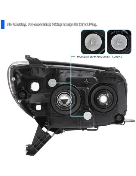 Faros Proyector Negros SPEC-D Tuning para Toyota 4Runner 2006-2009
