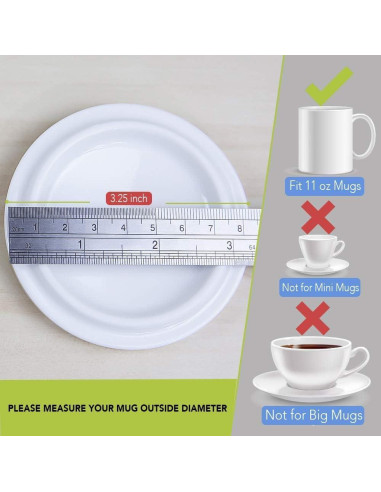 2 Piezas Tapa Cerámica Blanca 11oz para Tazas - PRINT SUPREMACY